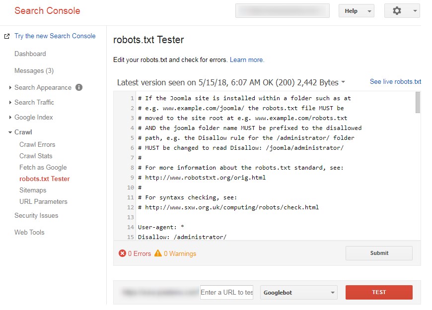 Robots.txt Tester