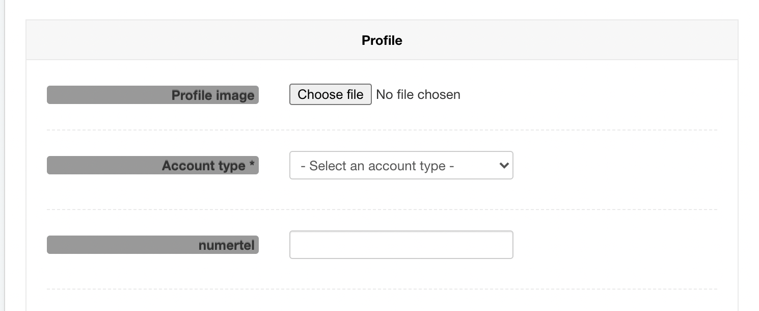 Account type lang constant