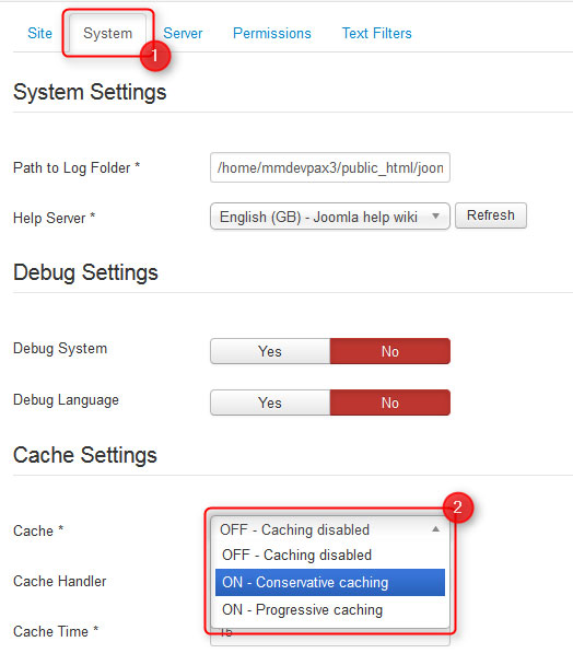 Joomla Cache