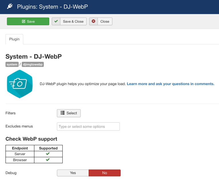 dj webp system settings