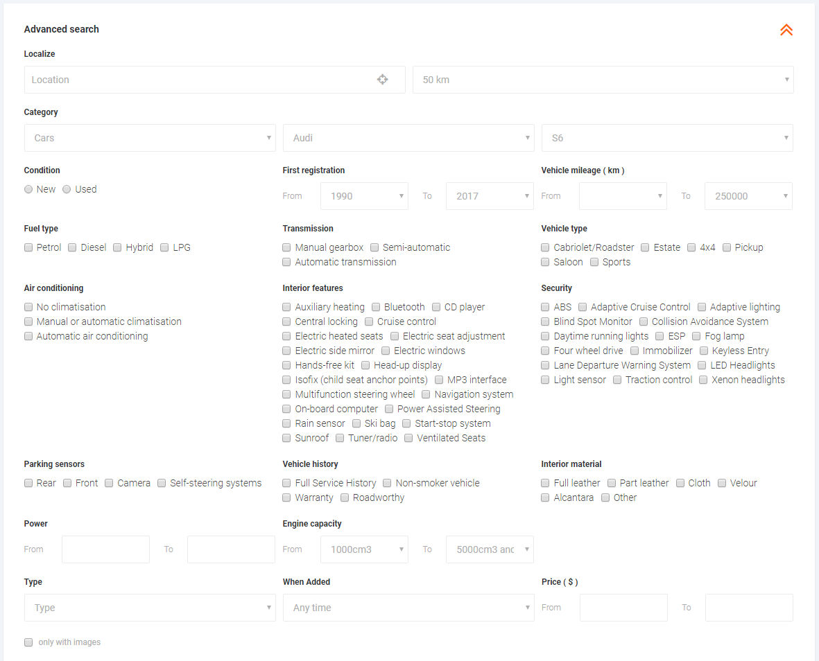 car classifieds search advanced