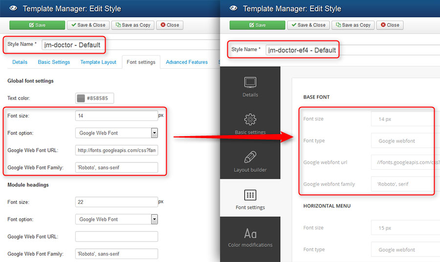 EF4 Restore Settings