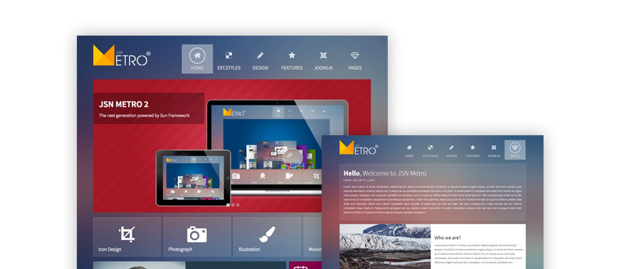 Flat design free Joomla template