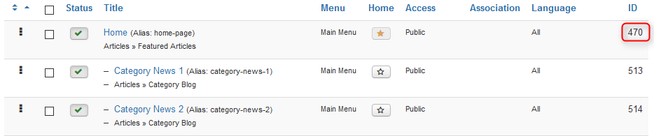 Home menu Itemid Joomla