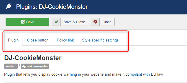 plugin settings djcookiemonster 18