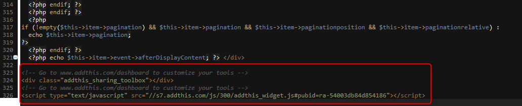 put addthis code