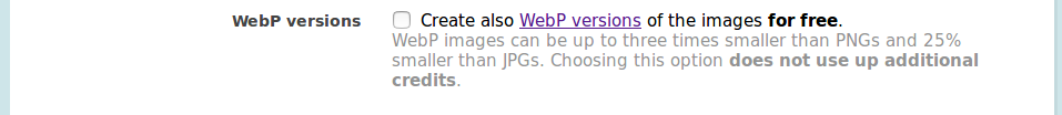 joomla settings webp