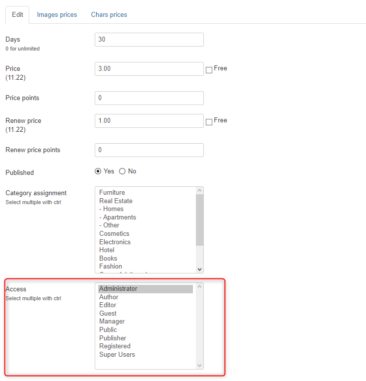 Access durations