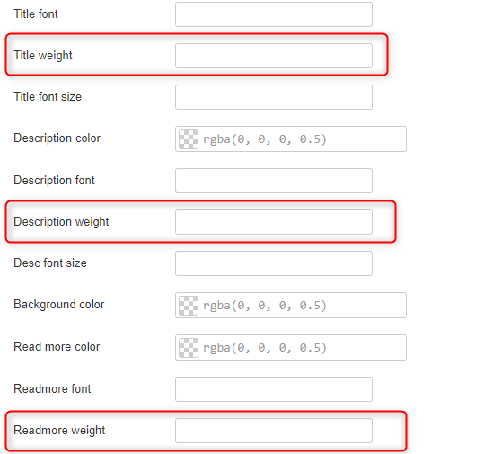 weight field customization tab update