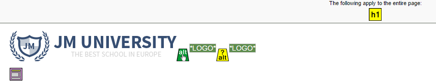 Missing first level heading WCAG Section508 standards on accessible website.