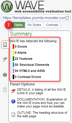 wcag styles errors