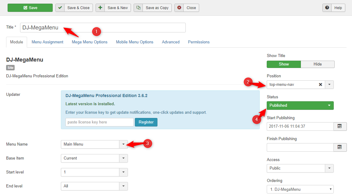 Publish DJ-MegaMenu module