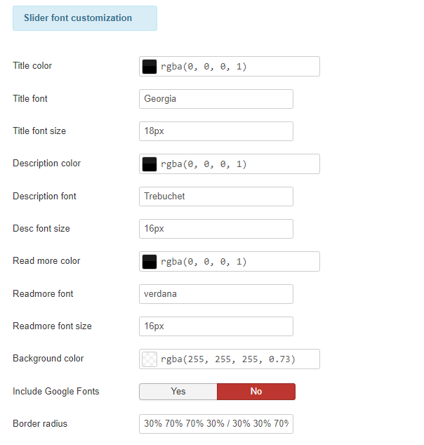 custom slider module new version settings 1