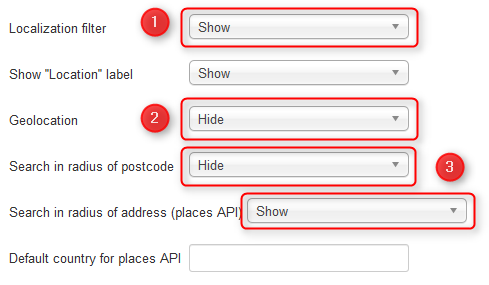 Location filters in search module DJ-Classifieds Search Module