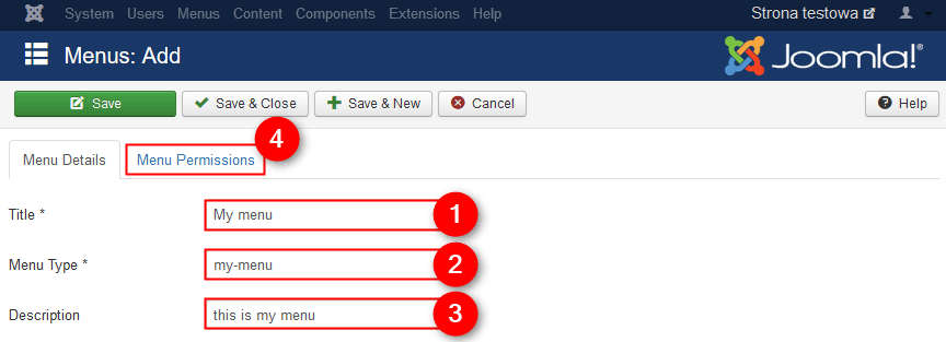 how to add Joomla menu