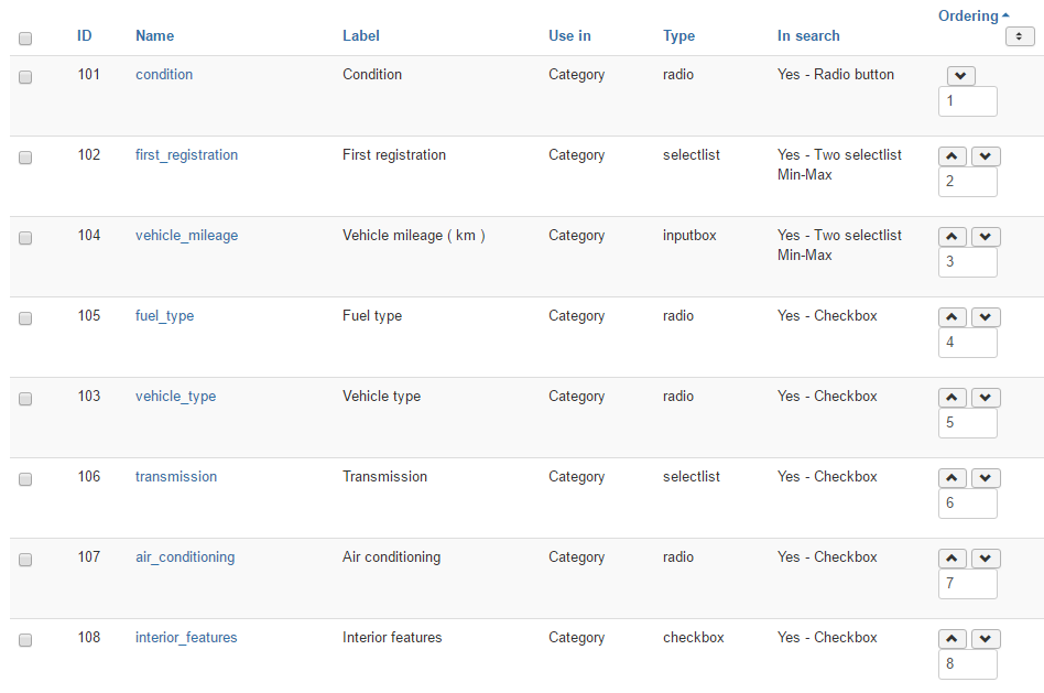 How to change custom fields ordering in classifieds component?