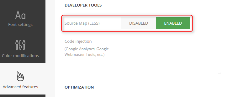 Source maps to find the exact location of LESS styles in Joomla template