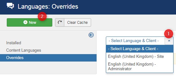 lanaguge override select language joomla