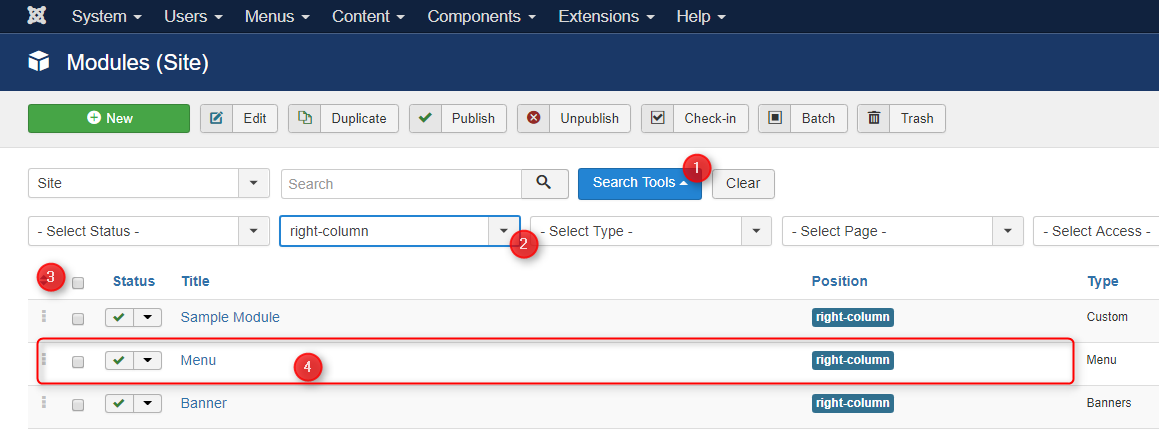 reorder joomla modules