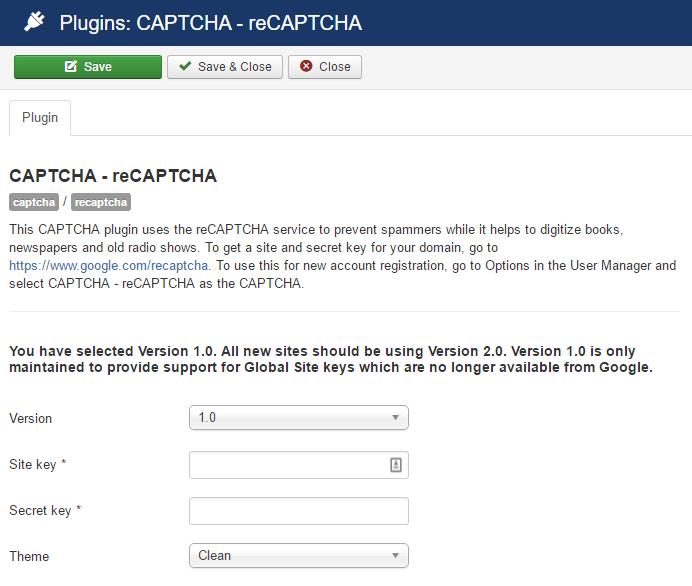 Captcha - ReCaptcha