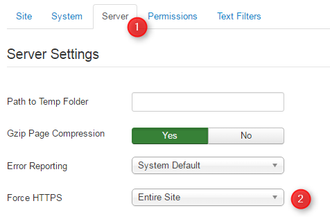 SSL HTTPS on Joomla site