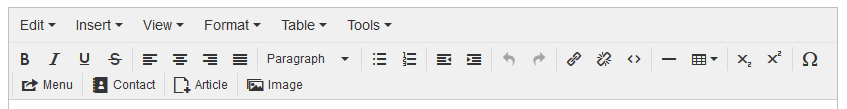 standard Joomla editor