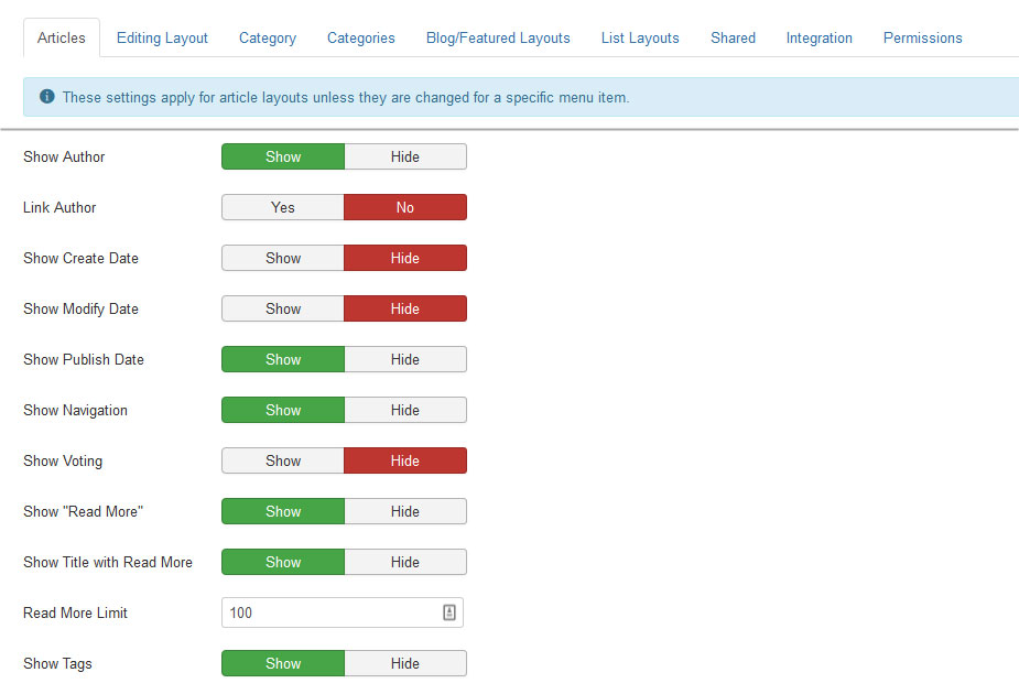 navigation globalsettings joomla