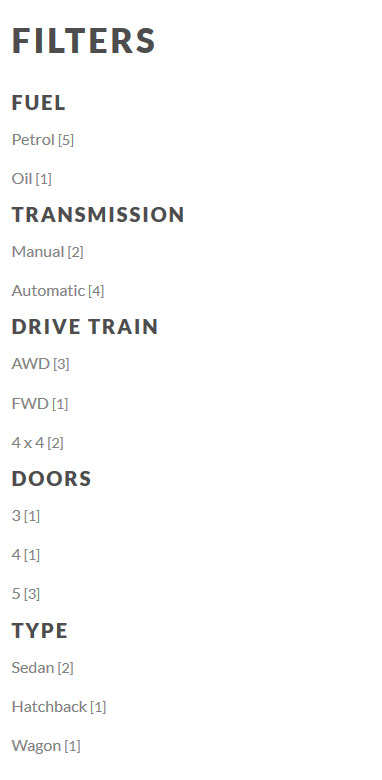 JM Car Dealer custom fields filters