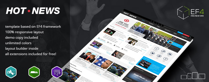 JM Hot News - responsive Joomla 3 template for magazine and news portal