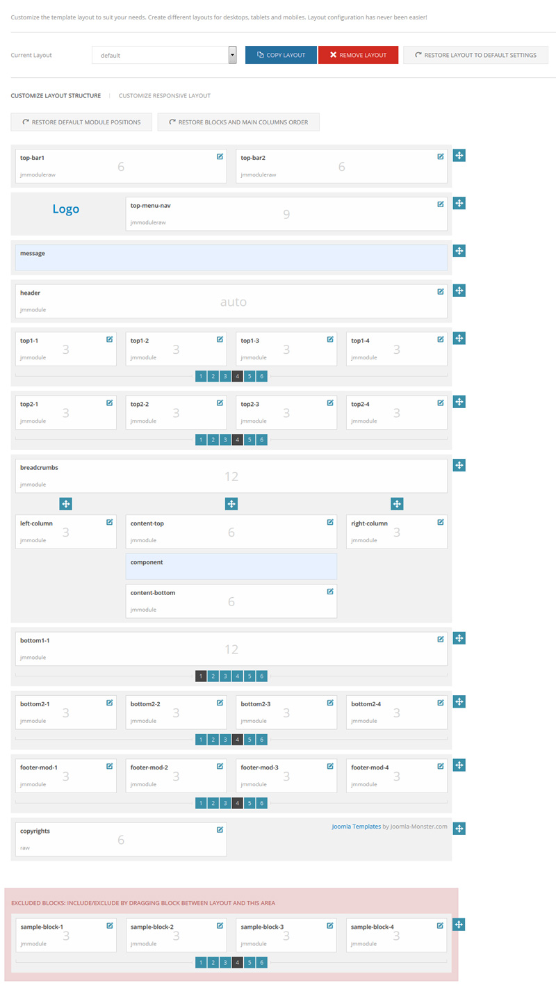 Joomla layout builder