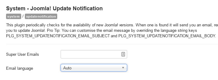 Update emails plugin