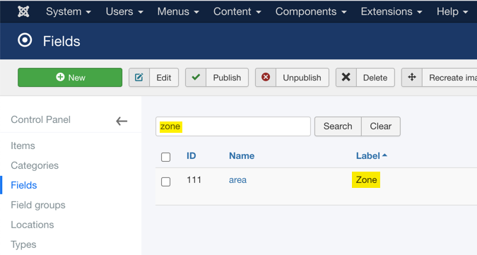 Search by label fields